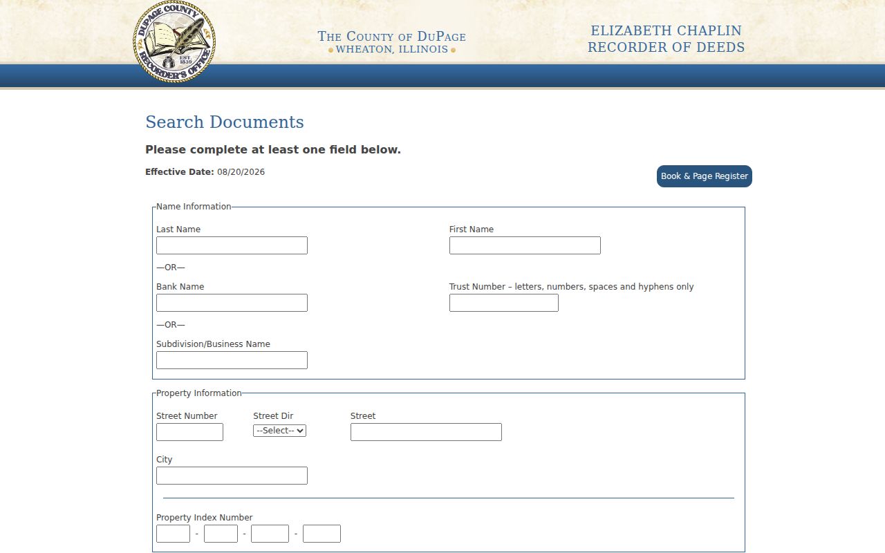 Glendale Heights residents directory Recorder deed index