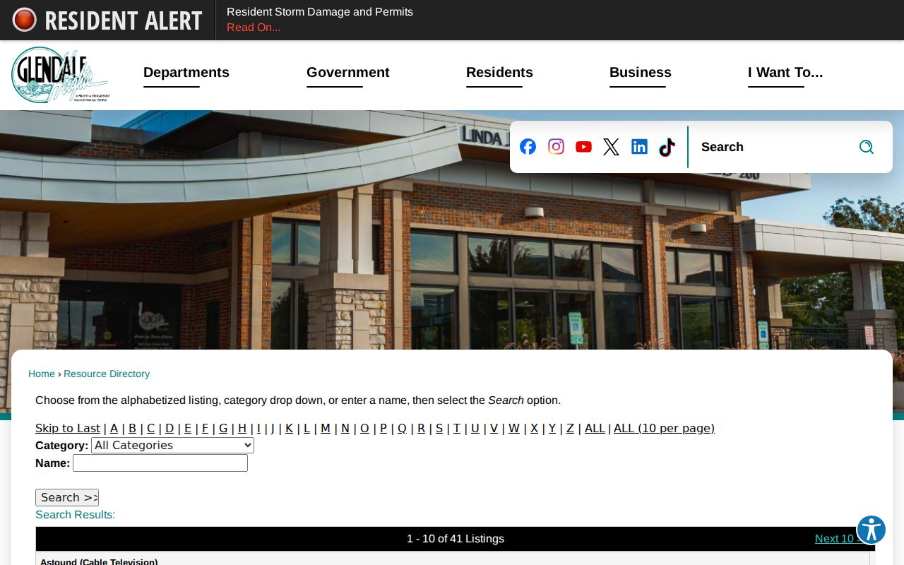 Glendale Heights Village business and resource directory search